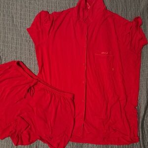 Red Skims Sleep Short Set